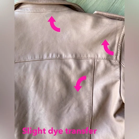 All Saints Blush Leather Motorcycle Biker Moto Jacket UK10 US6 $529 - Picture 6 of 7